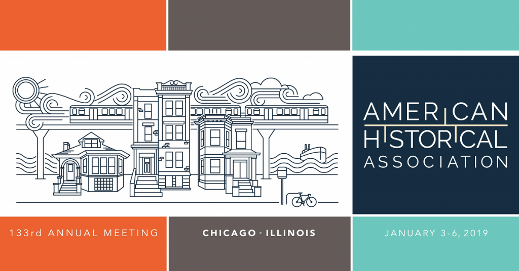 2019 AHA annual meeting logo with information about the meeting which will be held in Chicago, IL, from January 3–6, 2019.